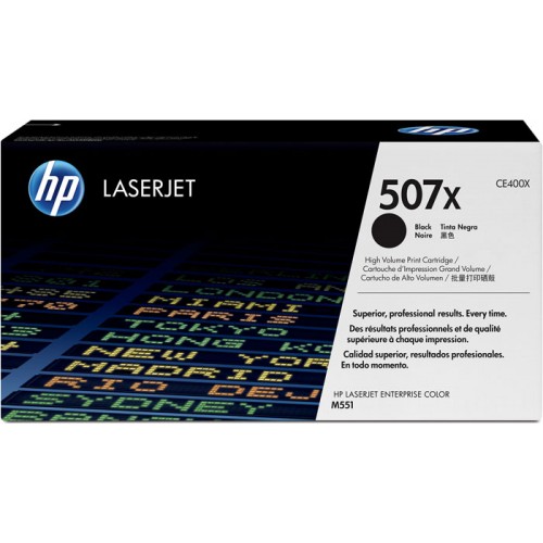 Консуматив HP 507X Original LaserJet cartridge; black; 11000 Page Yield ; 1 - pack; HP LaserJet Pro 500 color MFP M570/Enterprise 500 color MFP M575/Enterprise 500 color M551