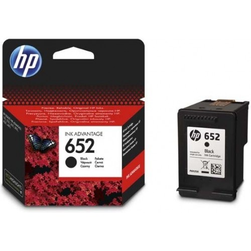 Консуматив HP 652 Original Ink Cartridge; Black;  Page Yield 360; HP DeskJet Ink Advantage 1115; 2135; 3635; 3775; 3785; 3787 ; 3835; 4535; 4675;
