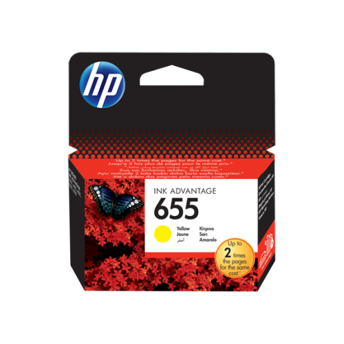 Консуматив HP 655 1-PACK Original Ink Cartridge; Yellow;  Page Yield 600; HP DeskJet Ink Advantage 3525; 4615; 4625; 5525; 6525