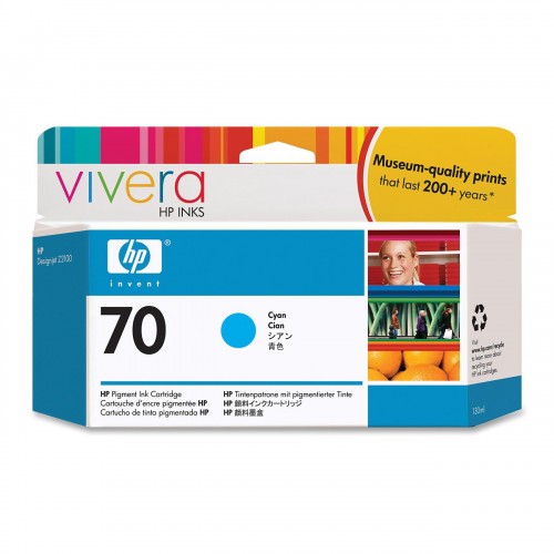 Консуматив HP 70 Standard 1-Pack Original Ink Cartridge; Cyan 130 ml;  ; HP DesignJet Z2100, Z5200, Z5400