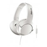 Philips слушалки с микрофон BASS+, цвят: бял