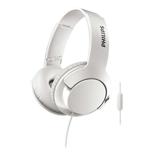 Philips слушалки с микрофон BASS+, цвят: бял Philips слушалки с микрофон BASS+, цвят: бял