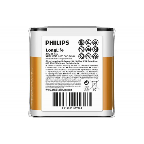 Philips Longlife батерия 4,5V 1-foil pack