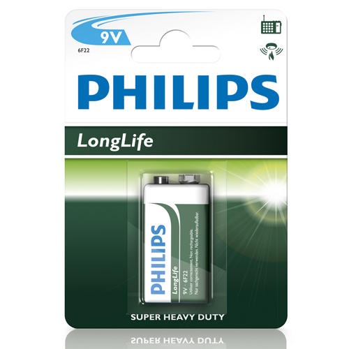 Philips Longlife батерия 9V (E), 1-blister Philips Longlife батерия 9V (E), 1-blister