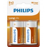 Philips Longlife батерия R20 (D), 2-blister
