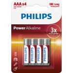 Philips Power Alkaline батерия LR03 AAA, 4-blister