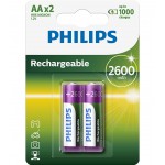 Philips Rechargeable презареждаща батерия HR6 AA, 2600 mAh, 2-blister