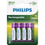 Philips Rechargeable презареждаща батерия HR6 AA, 2600 mAh, 4-blister