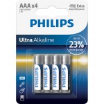 Philips Ultra Alkaline батерия LR03 AAA, 4-blister