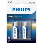 Philips Ultra Alkaline батерия LR14 C, 2-blister
