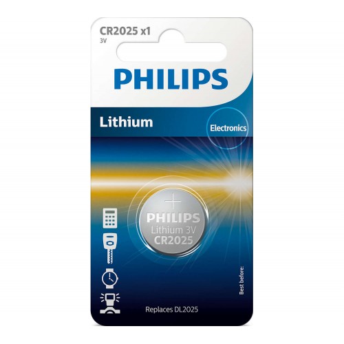 Philips литиева батерия тип "копче" 3.0V, 1-blister (20.0 x 2.5) Philips литиева батерия тип "копче" 3.0V, 1-blister (20.0 x 2.5)