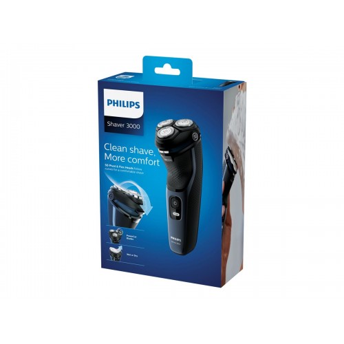 Самобръсначка Philips - S3134/51, Series 3000, 3 глави, черна Самобръсначка Philips - S3134/51, Series 3000, 3 глави, черна