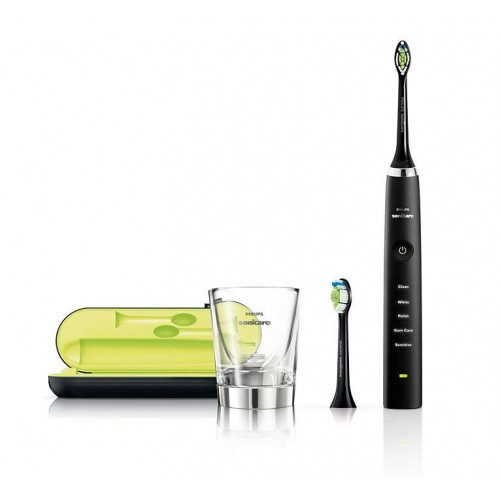 Philips Четка за зъби с акумулаторна батерия Sonicare Diamond Clean 5 режима, 2 глави, зареждаща чаша, USB зарядно цвят черен Philips Четка за зъби с акумулаторна батерия Sonicare Diamond Clean 5 режима, 2 глави, зареждаща чаша, USB зарядно цвят черен