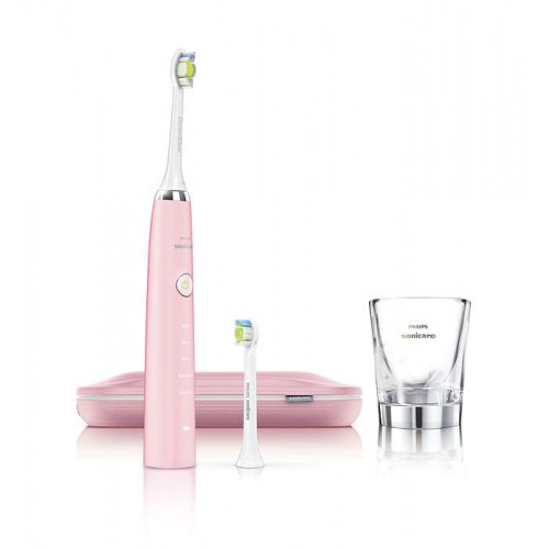 Philips Четка за зъби с акумулаторна батерия Sonicare Diamond Clean 5 режима, 2 глави, зареждаща чаша, USB зарядно цвят розов Philips Четка за зъби с акумулаторна батерия Sonicare Diamond Clean 5 режима, 2 глави, зареждаща чаша, USB зарядно цвят розов