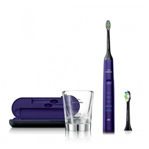 Philips Четка за зъби с акумулаторна батерия Sonicare Diamond Clean Amethyst 5 режима, 2 глави, зареждаща чаша, USB зарядно цвят аметист Philips Четка за зъби с акумулаторна батерия Sonicare Diamond Clean Amethyst 5 режима, 2 глави, зареждаща чаша, USB зарядно цвят аметист