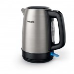 Philips Електрическа кана Daily Collection, Капак с пружина, Микромрежест филтър, Светлинен индикатор, 1,7л, 2200W, метал