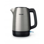 Philips Електрическа кана Daily Collection, Капак с пружина, Микромрежест филтър, Светлинен индикатор, 1,7л, 2200W, метал Philips Електрическа кана Daily Collection, Капак с пружина, Микромрежест филтър, Светлинен индикатор, 1,7л, 2200W, метал