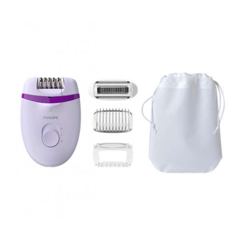 Philips Компактен епилатор с кабел Satinelle Essential - С opti-light, за крака, + 4 принадлежности Philips Компактен епилатор с кабел Satinelle Essential - С opti-light, за крака, + 4 принадлежности