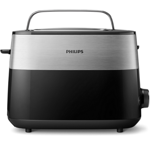 Philips Тостер Daily Collection, 8 настройки, Компактен дизайн, стойка за претопляне, черен Philips Тостер Daily Collection, 8 настройки, Компактен дизайн, стойка за претопляне, черен