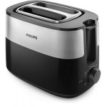 Philips Тостер Daily Collection, 8 настройки, Компактен дизайн, стойка за претопляне, черен Philips Тостер Daily Collection, 8 настройки, Компактен дизайн, стойка за претопляне, черен