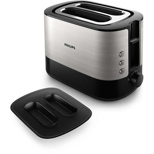 Philips Тостер Viva Collection, Регулируемо препичане, Авт.изключване, Размразяване, Стоп бутон, изцяло метален Philips Тостер Viva Collection, Регулируемо препичане, Авт.изключване, Размразяване, Стоп бутон, изцяло метален