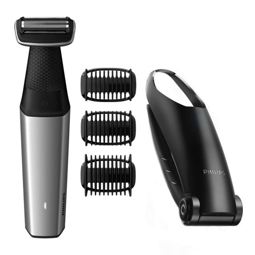 Philips Водоустойчив тример за тяло Series 5000, гребена с щракване, 3, 5, 7 мм, 60 мин. безжична работа/1 ч. зареждане, Приставка за гръб, Philips Водоустойчив тример за тяло Series 5000, гребена с щракване, 3, 5, 7 мм, 60 мин. безжична работа/1 ч. зареждане, Приставка за гръб,