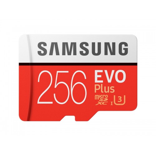Samsung MicroSD card EVO+ series with Adapter, 256GB , Class10, UHS-1 Grade3 , Speed Read 100MB/s,Speed Write 90MB/s