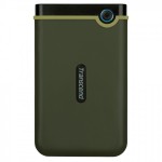 Твърд  диск Transcend 2TB StoreJet 25M3G USB 3.1, 2.5" Rubber Case, Anti-Shock, Military Green (Slim)