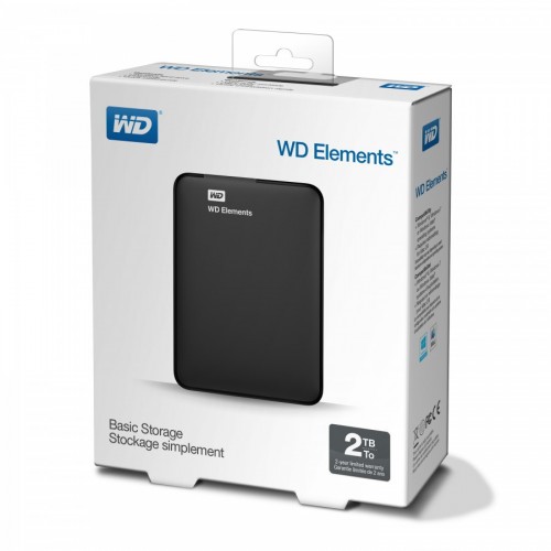 Външен хард HDD 2TB USB 3.0 Elements Portable Black, WDBU6Y0020BBK-WESN